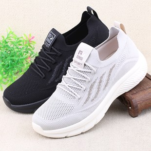 老北京布鞋 防滑休闲鞋 男鞋 一脚蹬男士 子 飞织弹力运动爸爸鞋 26新款