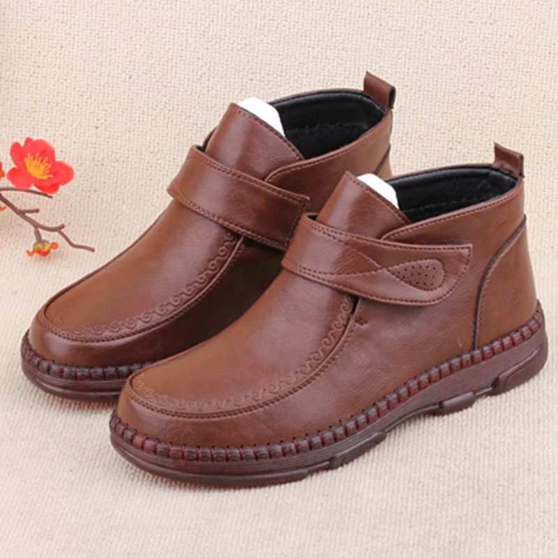 老北京布鞋女棉鞋加绒二棉高帮妈妈鞋牛筋底防滑魔术贴宽头女鞋41,女鞋,高帮鞋,淘宝优惠券,粉丝福利购,淘宝优惠卷