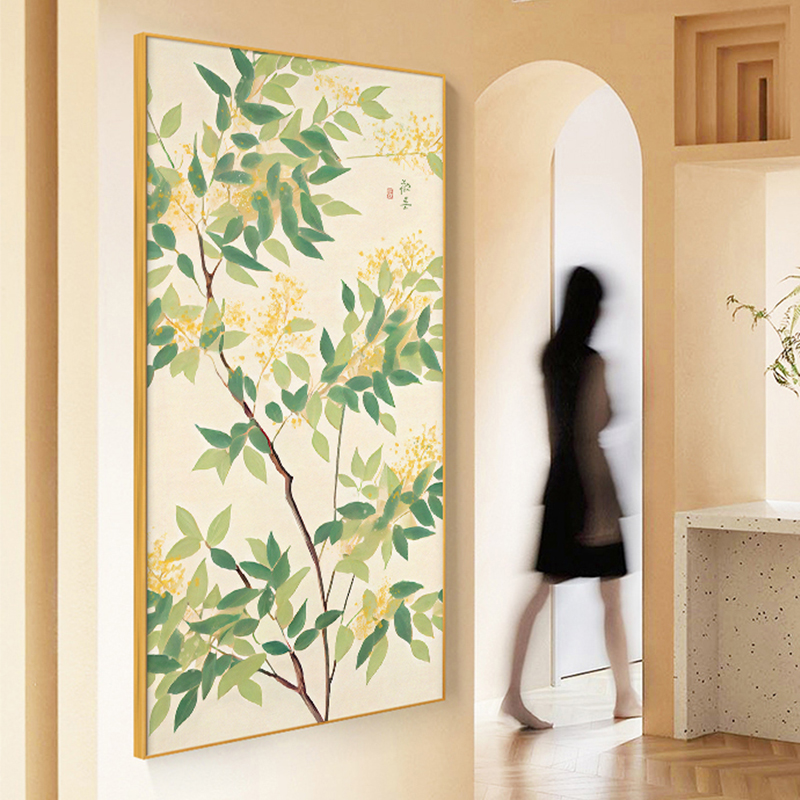 墙蛙新中式玄关进门画入户装饰画