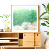 墙蛙日式 饰画沙发背景墙玄关入户迎门挂画日系温馨卧室壁画 客厅装