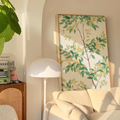 墙蛙原木风客厅挂画沙发背景墙北欧清新奶油风玄关壁画床头装 饰画