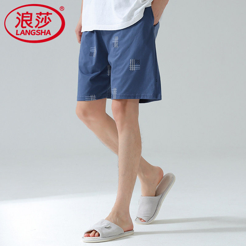 睡裤男士纯棉五分裤夏季薄款全棉休闲家居短裤可外穿宽松大码裤衩