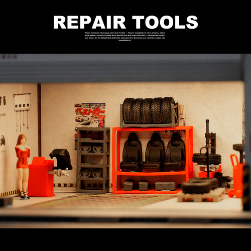 1/64仿真汽车修理厂配件道具模型