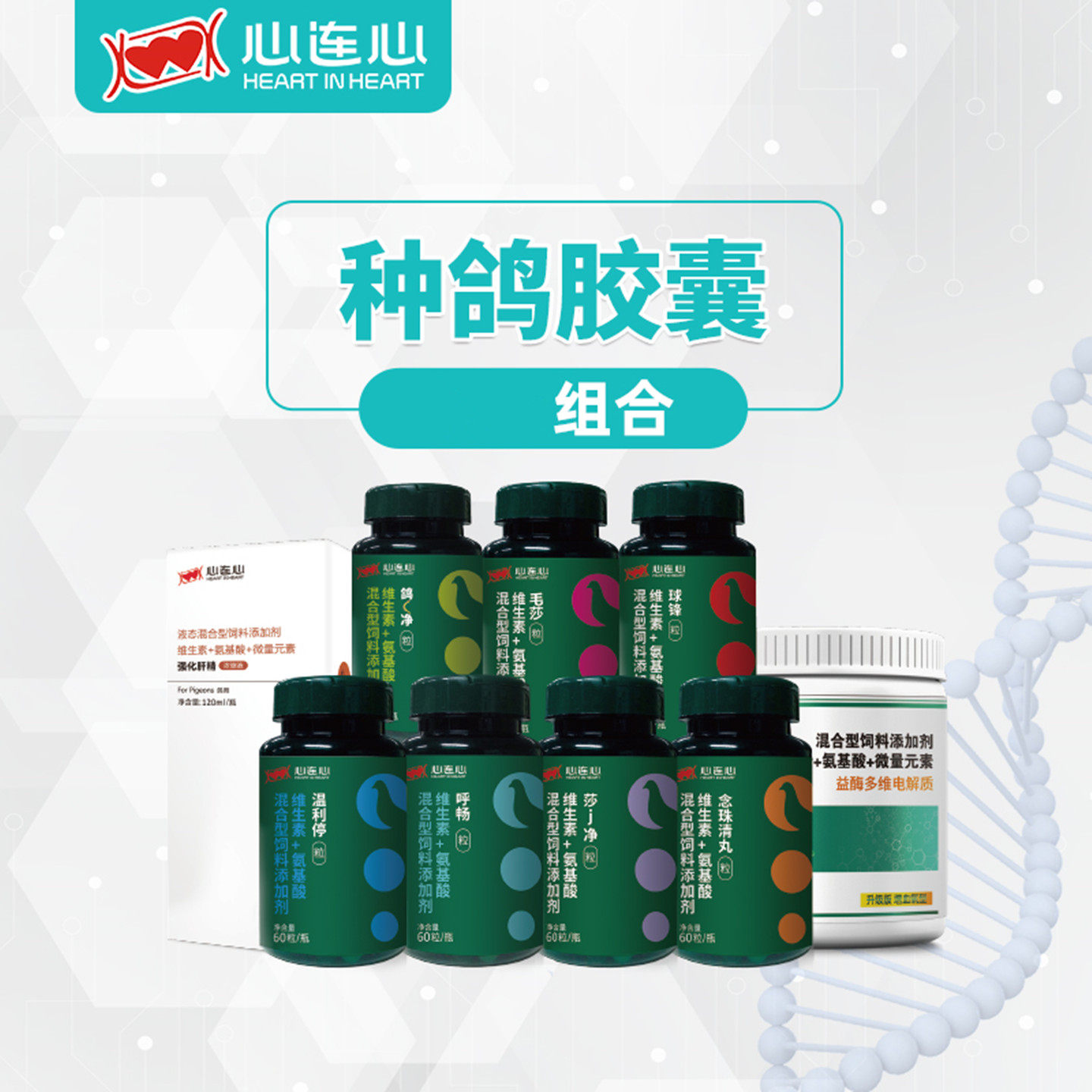 心连心种鸽套餐9种产品 信鸽用品赛鸽种鸽日常护理滋养电解质肝精