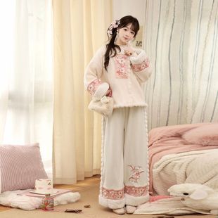 可外穿套装 原创汉服女2025新款 加绒保暖国风居家睡衣闺蜜古风古装