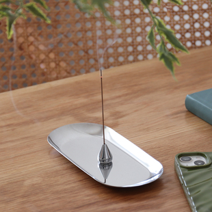 ins风格 WULIHOME 银色不锈钢香插香座香托家居氛围禅意法式