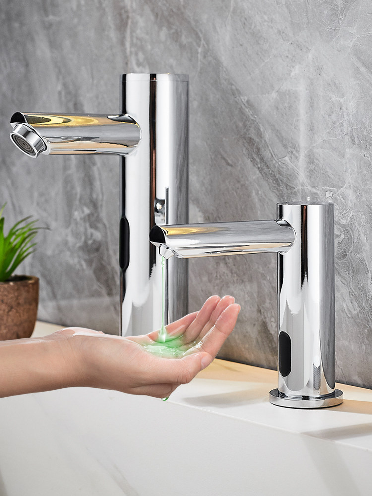 圣雪全自动感应皂液器酒店台面水龙头式智能感应泡沫洗手液机商用