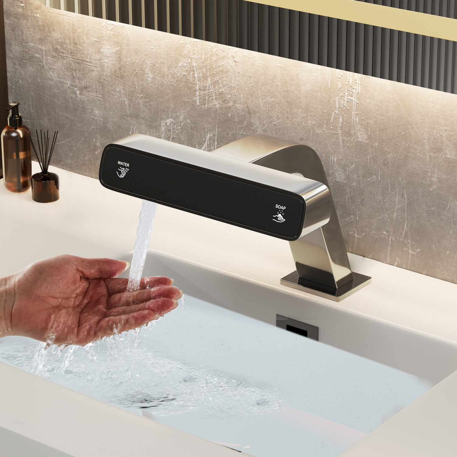 台盆二合一感应水龙头式皂液器商用卫生间自动给皂器泡沫洗手液机,家装主材,感应龙头,淘宝优惠券,粉丝福利购,淘宝优惠卷