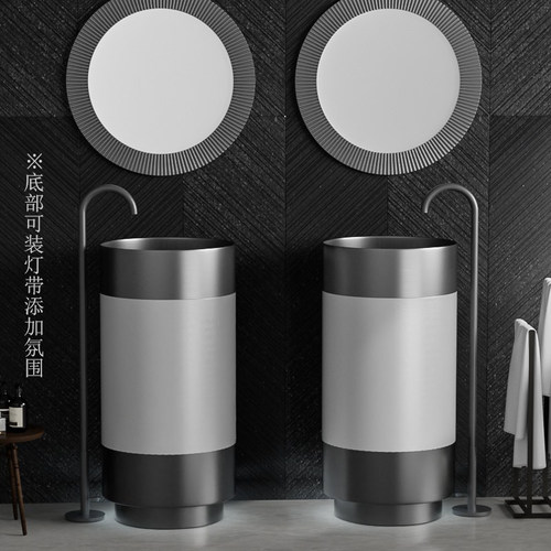 高端酒店展览馆推荐立柱盆不锈钢