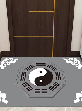 PVC皮革太极八卦地垫八卦图地垫大门进门口垫子入户垫免洗可擦