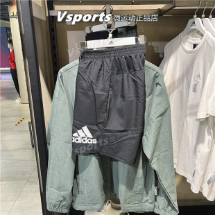 正品阿迪达斯短裤男子夏季训练透气跑步运动速干黑色五分裤H59883