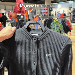 耐克女上衣性感内搭2026运动短款 744 修身 IF0235 010 长袖 专柜正品