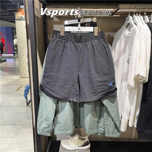 正品阿迪达斯短裤男子2023夏季新款休闲速干训练运动五分裤HS7451