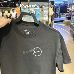 正品NIKE耐克短袖男2025夏季新款运动篮球纯棉t恤黑白 HJ3407-010