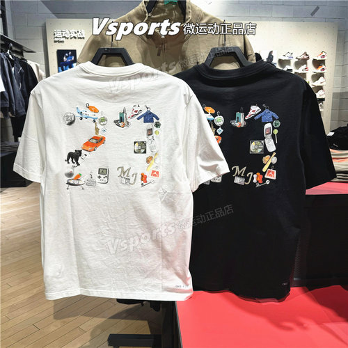 JORDAN耐克短袖男子2026夏季篮球运动宽松印花T恤 IR6309-010-100