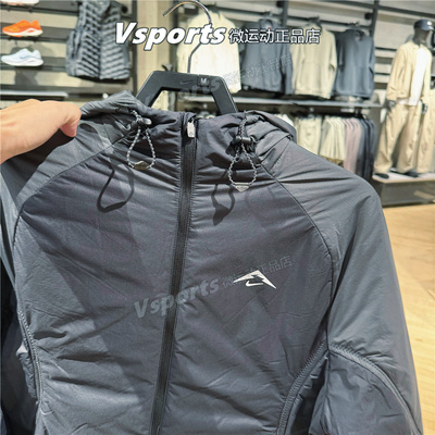 NIKE耐克棉衣外套男训练跑步2025秋冬防风棉服连帽夹克FZ0004-010