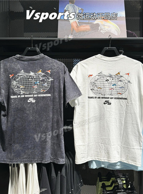 Nike耐克短袖男2025夏季运动背后图案圆领纯棉T恤 HQ9276-010-100