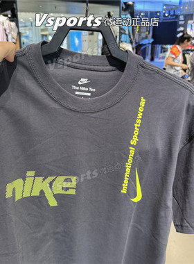 正品Nike耐克短袖男2025新款运动休闲宽松印花纯棉T恤 HQ9263-060