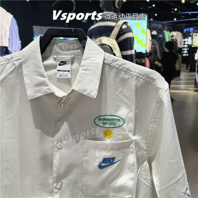 NIKE耐克POLO衫男子2024新款运动休闲印花宽松翻领短袖HJ3956-091