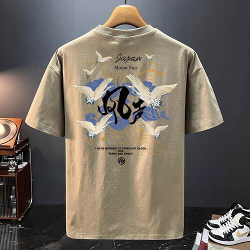 奥特莱斯~外贸尾货专柜折扣痞帅高级感宽松百搭夏季休闲短袖t恤男