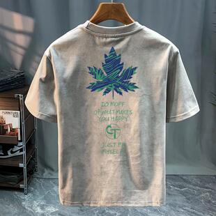 T恤夏季 高级感复古休闲短袖 痞帅潮 专柜清仓捡漏2026男士 奥特莱斯