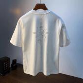 纯棉休闲印花短袖 奥特莱斯 外贸清仓专柜捡漏痞帅高级感男装 t恤潮