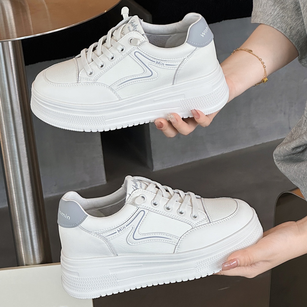 真皮厚底小白鞋女2026春秋新款四季单鞋休闲经典款学生旅游运动鞋