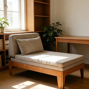 单人沙发床实木抽拉床无扶手沙发床一体两用小户型政府补贴可定做