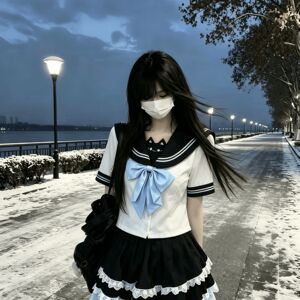 新款jk水手服日系学院风半身裙学生校服短裙收腰套装约会收腰套装