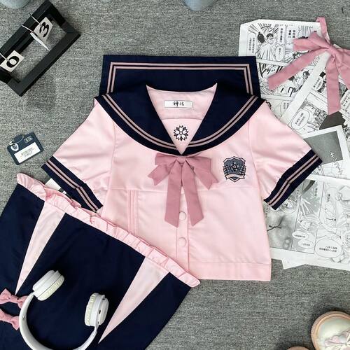 【晚樱】神北原创JK基础正品水手服制服日系学院短袖学生中间套装