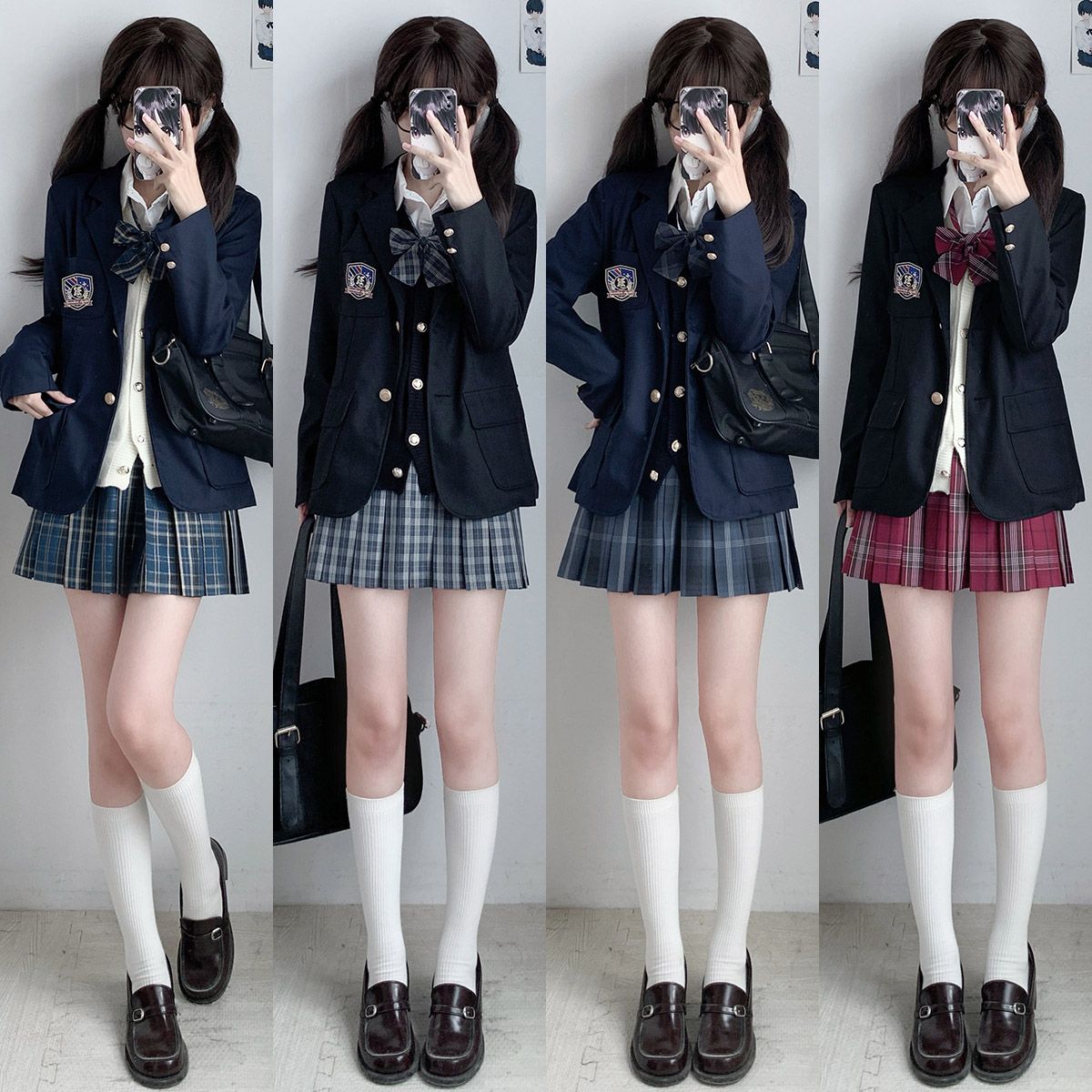 空栗鼠丸【屿津高】jk西服制服西装针织衫校供格裙秋冬叠穿jk套装