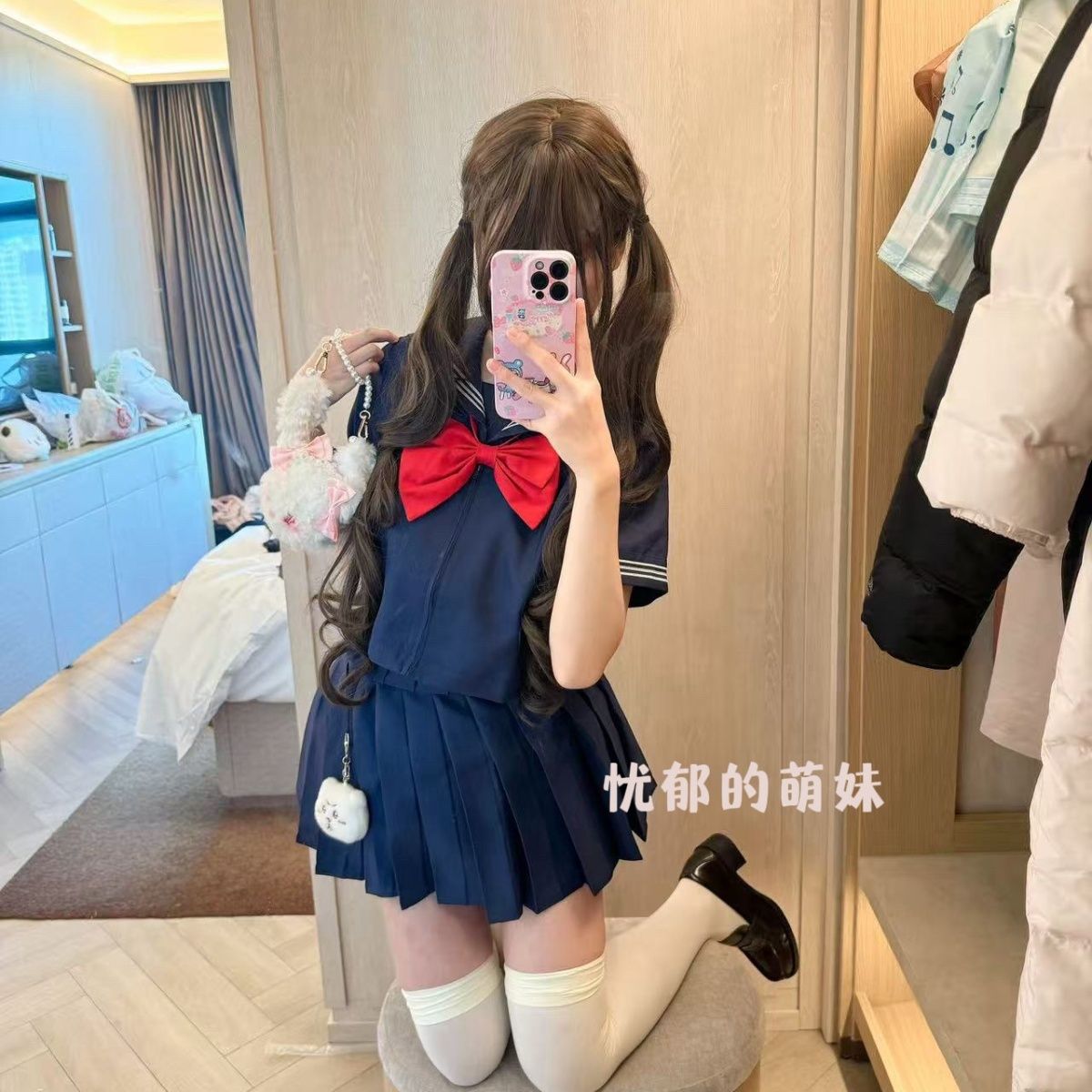正版基础款现货绀三本领结学院风甜美萌妹jk套装彩虹战队水手服