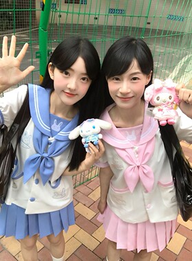 空栗鼠丸【兔】原创jk制服可爱幼稚园水手服长袖jk双子闺蜜套装女