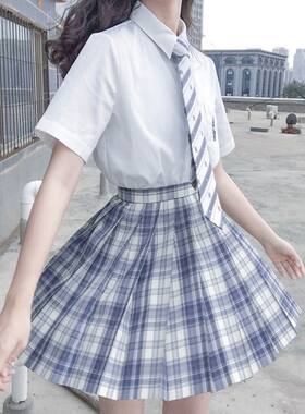 温柔一刀兔缝缝JK制服裙正版原创代购日系格裙衬衫套装学院风春夏