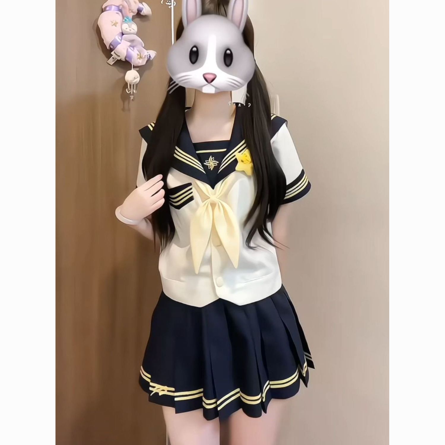 【秋桂中】原创正版收腰水手服JK制服套装夏季短袖萌学院风百褶裙