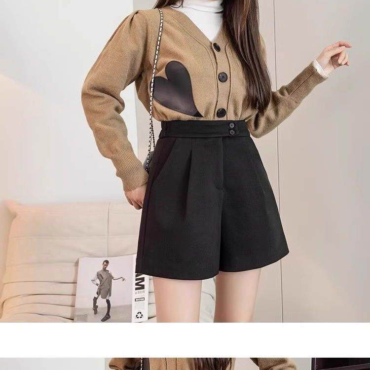 显瘦休闲爆款春秋女士装新款流行裤子短裤今年年冬季2026垂感毛呢