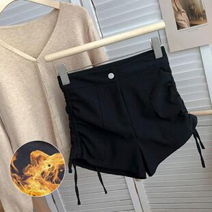 短裤黑色防走光下衣抽绳外穿女失踪加厚裤秋冬裤靴配卫衣加绒打底