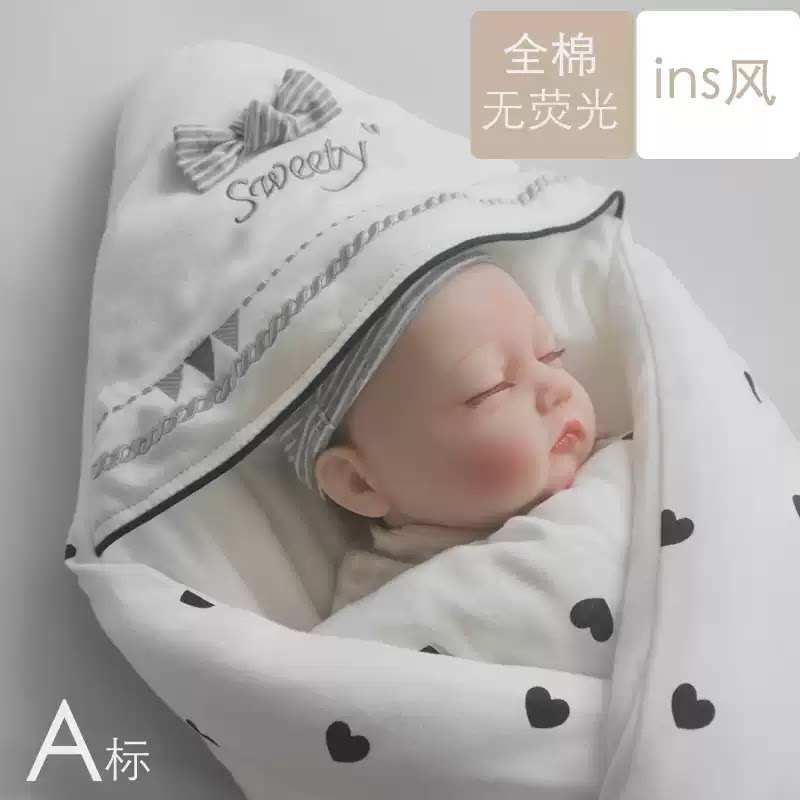 新生儿包被 初生婴儿抱被纯棉针织襁褓 春秋冬外出防风宝宝小被子