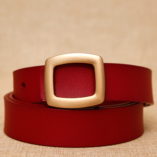 皮带女ins风复古纯牛皮简约百搭牛仔裤 饰皮带 配裙子腰带真皮细装