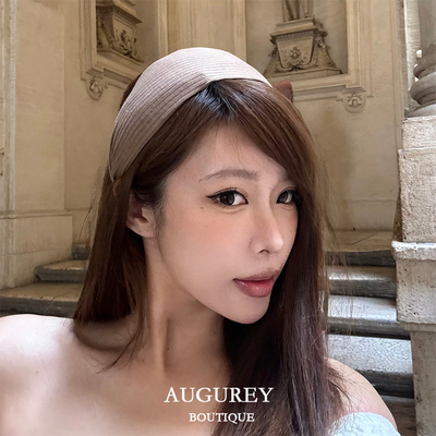 AUGUREY 4/23 艺术系高颅顶针织宽边发带易梦玲方圆同款发箍高级