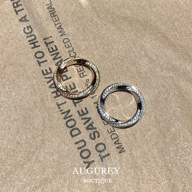 AUGUREY 9/20 时来运转满钻螺纹高品质戒指满钻高级感轻奢小众女