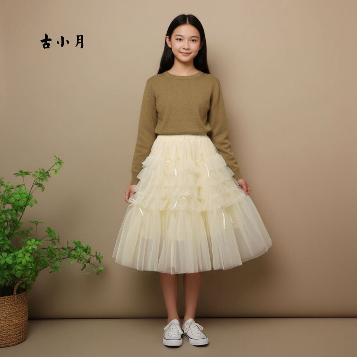 甜美美网纱多层蓬蓬裙女仙女裙少女学生显瘦奶油白半裙