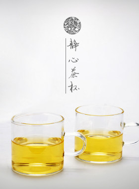 荣标防爆高硼硅透明带把品茗杯
