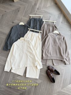 女士春秋款卫衣阔腿弯刀直筒裤套装26女款休闲百搭宽松显瘦2件套
