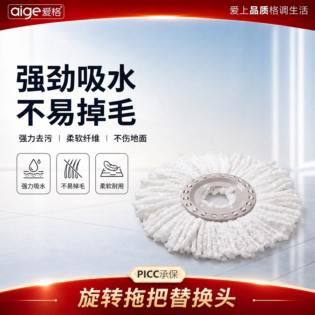 爱格适用品牌拖把墩布老款替换头