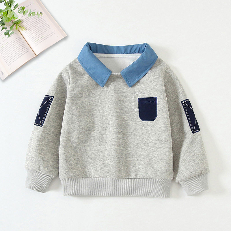 男童春秋假两件卫衣秋装长袖套头衫2025新款儿童帅气上衣百搭衣服