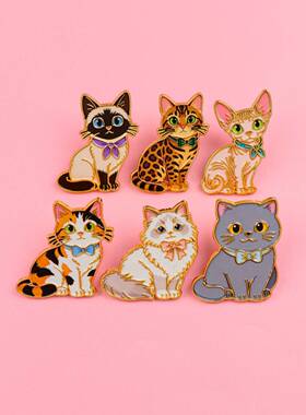 猫咪胸针徽章服装背包饰品配饰别针合金胸章热销现货