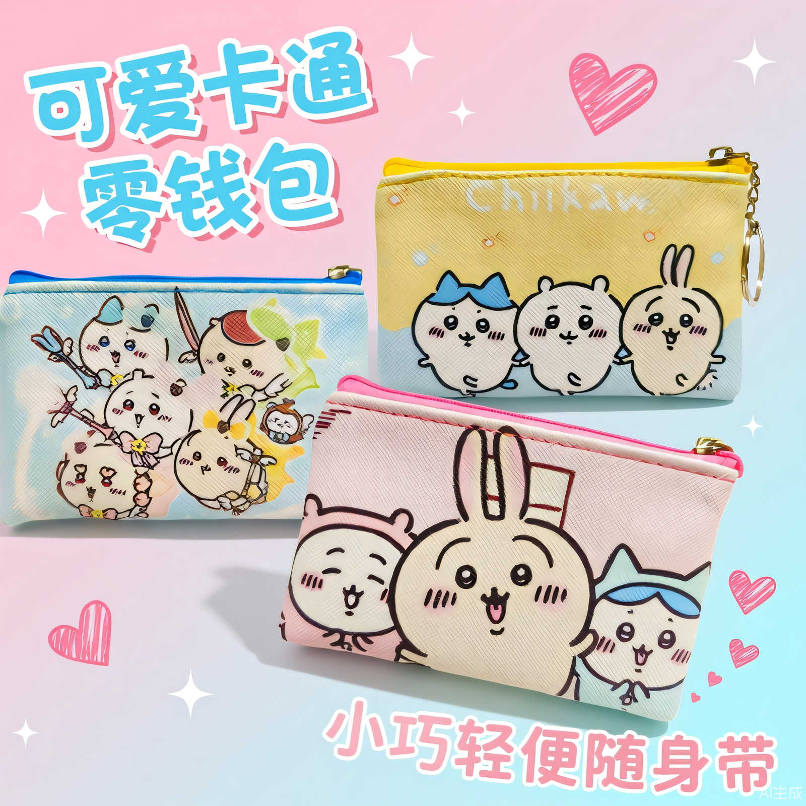 可爱卡通儿童迷你零钱包拉链硬币包卡包女孩卡包学生创意收纳礼品