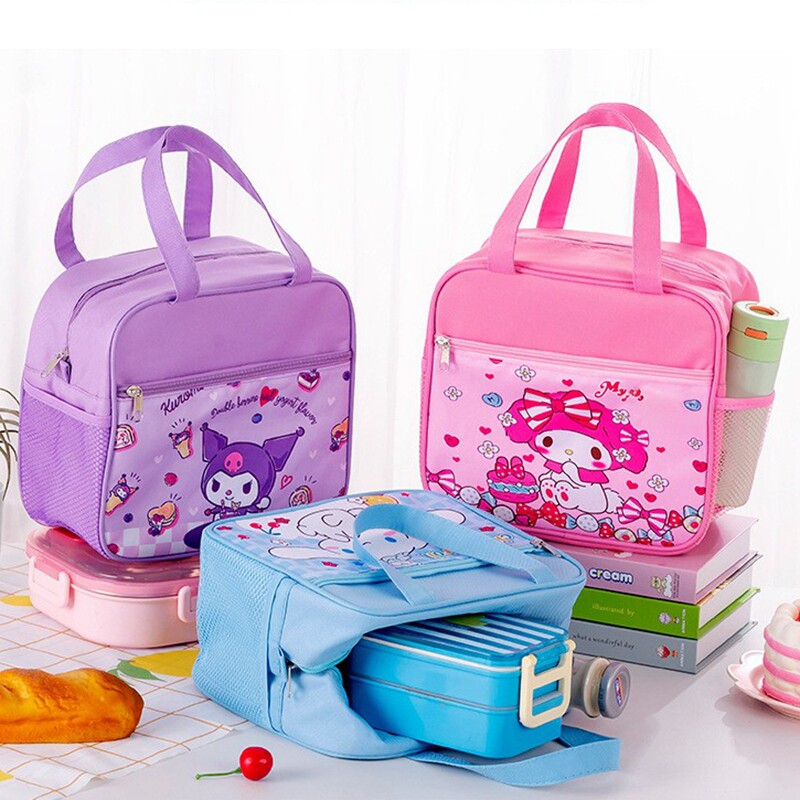可爱卡通大容量手提饭盒袋儿童学生上班族便当袋子保温防水午餐包