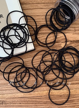 黑色头绳女扎头发限量装简约皮筋高弹力马尾头饰发绳不伤发百搭